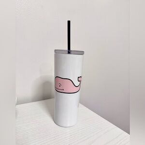 Vineyard Vines Target White Tumbler with Pink Whale Logo, 22.5 fl oz